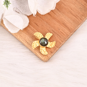 Colgante de Plata de Ley 925 con Engaste de Labradorita Natural en Baño de Oro, Joyería Boho Unisex - Product Image 4