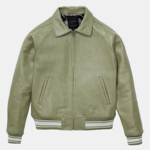 2024 New OEM Custom Fashion Outdoor Men Streetwear Bomber <b>Leather</b> <b>Jacket</b> - Product Image 5