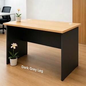 Modern Rectangular Wooden Office <b>Desk</b> Dark <b>Grey</b> Leg Minimalist Design Gym Application AY Office System V-GT 127/157/187 - Product Image 1