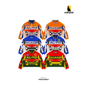 Custom Grand Prix Racing Quarter Zip | Retro Motorsport Pullover | OEM Multi Color <b>Patchwork</b> Urban Racing <b>Jacket</b> Manufacturer - Product Image 1