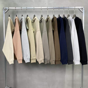 Sweat-shirts unisexes en coton lourd French Terry personnalisés avec logo, sweat-shirts épais surdimensionnés pour hommes - Product Image 3