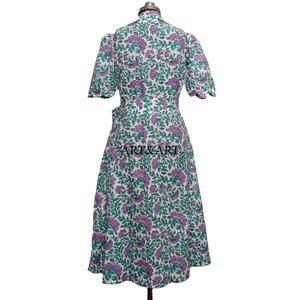 Elegante Vestido Midi de Verano para Mujer, Estilo Boho, Dulce, Natural, Vintage, Floral, Casual, de Manga Corta, Línea A, Lavable - Product Image 4