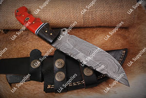 Couteau Skinner à lame fixe en acier forgé à motif Damas personnalisé, vente en gros OEM/OBM, équipement tactique de chasse, camping et EDC - Product Image 4