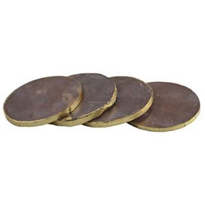<b>Agate</b> Slice <b>Coaster</b> With Gold Rim Semi-Precious Stone Design Pads for Home Decoration <b>Coasters</b> Set - Product Image 4