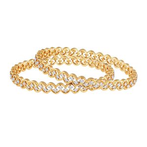 กำไลข้อมือรูปหัวใจเชื่อมต่อกันประดับเพชรทองคำขาวเพาะเลี้ยง - Product Image 2
