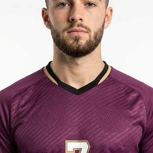 Ensemble de maillots de football personnalisés, écologiques, durables, respirants, 100% polyester, imprimés par sublimation, col rond, manches courtes, pour adultes - Product Image 2