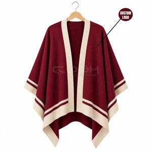 เสื้อคลุมคาร์ดิแกนแบบอสมมาตรคอวี แขนทรงปีกค้างคาว ผลิตจากอะคริลิก 100% ของ Cosh International Sorority Sisterhood  แบบถักยาวทรงโปงโช - Product Image 1