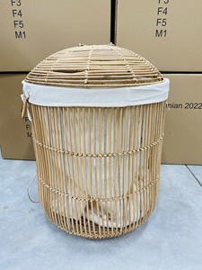 Round Circle Big Laundry Water Hyacinth Seagrass <b>Basket</b> with <b>Linen</b> Cloth Inside Premium Quality Organizer - Product Image 5