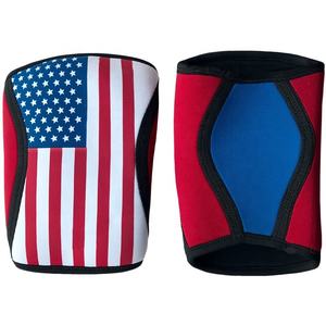 Soutien de genou en néoprène de sublimation de drapeau de nation personnalisé pour l'haltérophilie 5mm 7mm manchon de genou en néoprène de Compression de Powerlifting - Product Image 1