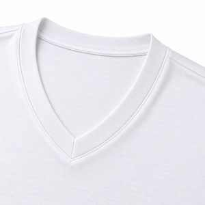 <b>Men's</b> <b>White</b> V Neck <b>Long</b> <b>Sleeve</b> T-<b>Shirt</b> Casual Solid Eco-Friendly 100% Cotton Summer - Product Image 3