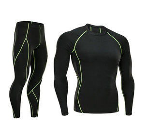 <b>Men's</b> Red Compression Eco-Friendly Breathable Regular Fit Full Sleeve Shirt Pants Set Crew Neck Quick Dry Sport Wear All Seasons - Product Image 4
