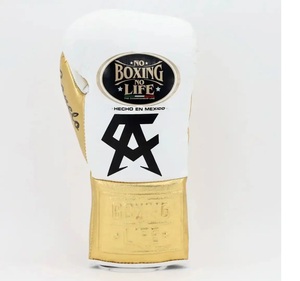 Customized Lightweight No Boxing No Life Canelo White Gold Real Cowhide Leather Unisex Boxing <b>Gloves</b> Mexican Style Lace-Up - Product Image 2