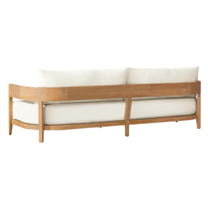 Modern Two-Seater Teak <b>Outdoor</b> <b>Sofa</b> Durable and Waterproof Contemporary Style Patio <b>Sofa</b> Minimalist Garden Lounge Furniture - Product Image 4