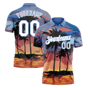 Camisetas Polo Sublimadas para Hombre, Impresión Digital, Fábrica OEM, Alta Calidad, Camisetas Polo con Cuello Alto y Diseño Gráfico - Product Image 1