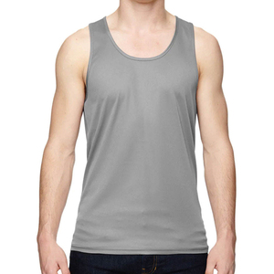 Débardeurs de sport pour hommes, rouges, durables, 100% coton, respirants, doux, confortables, à motif uni, pour la musculation, vêtements décontractés, personnalisables - Product Image 1