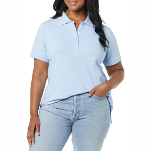 Chemisier tendance pour femme à col roulé, manches courtes, en maille côtelée 100 % coton respirant, coupe classique pour l'été - Product Image 1