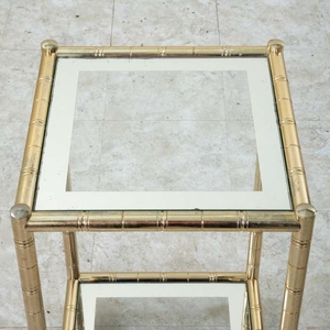 Tables de chevet contemporaines de luxe, design haut de gamme, lot de 2, structure en laiton artisanal, meubles de salon haut de gamme - Product Image 2
