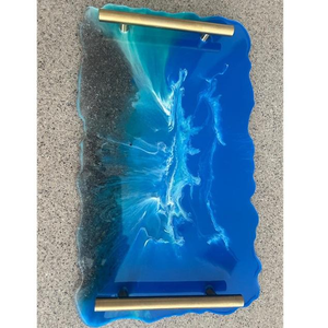 Multi Color Available Handmade Resin Customized Color Rectangle Bathroom Vanity <b>Tray</b> Perfume Jewelry <b>Dresser</b> Serving Crafts - Product Image 2