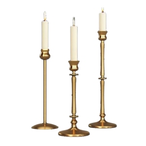 Vintage Gold <b>Bow</b> Candle <b>Holder</b> Decorative Metal Ribbon Taper Candlestick <b>Holder</b> Stand for Table Home Wedding Decoration - Product Image 2