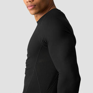 Camiseta Deportiva de Manga Larga para Hombre, Tejida, Estampada, Transpirable, para Gimnasio, Elástica, de Secado Rápido, con Logotipo Personalizado, Protección UV - Product Image 4