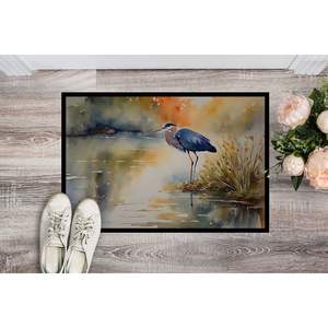 Felpudo de pila baja lavable antideslizante Blue Heron, 24H X 36W, alfombra de entrada para interiores y exteriores, felpudo azul para puerta delantera - Product Image 2