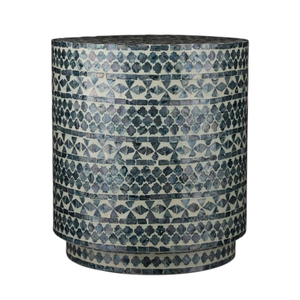 Premium Shell Inlay Mother of Pearl Accent Stool for Living Room Decor - Product Image 5