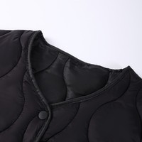 Parka Acolchada Práctica para Salidas Diarias, Chaqueta de Invierno con Cierre de Cremallera y Rayas, Fácil de Poner y Quitar, Ropa Casual
