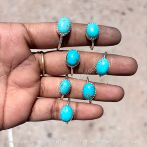 Designer Sterling 925 Silver Plated Natural Arizona <b>Turquoise</b> <b>Rings</b> Handmade Bohemia Women's Jewelry Bulk Latest Trending - Product Image 4