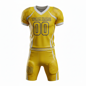 Ensemble de maillot et short de football américain personnalisé avec position du logo sur le devant, 100% polyester, antibactérien, séchage rapide, toutes saisons - Product Image 4
