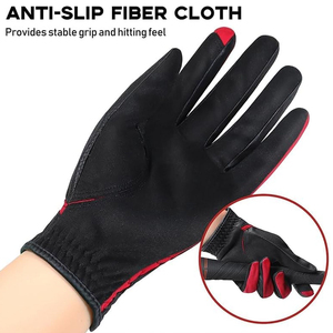 Red And Black Pu Leather <b>Golf</b> Gloves With Anti Slip Grip For Outdoor Sports Wear - Product Image 4