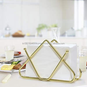 Porte-serviettes en or rose avec fil porte-mouchoir de style géométrique personnalisé sur pied porte-serviettes de table bon marché pour hôtels - Product Image 2