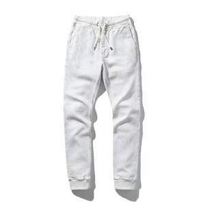 Pantalones Deportivos PRO ENTERPRISES para Hombre, Blancos, Estilo Urbano, Cintura Elástica, Tejido Grueso Elaborado con Expertitud, Premium - Product Image 3