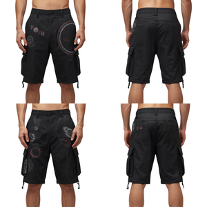 Pantalones cortos tipo cargo para hombre con diseño gráfico creativo, ilustraciones inspiradas en el espacio y bolsillos funcionales. - Product Image 4