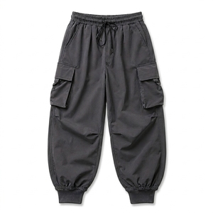 <b>Men's</b> Olive <b>Green</b> 100% Cotton Straight <b>Cargo</b> Harem <b>Pants</b> Elastic Waist Drawstring Multiple Pockets Casual Breathable Lightweight - Product Image 2