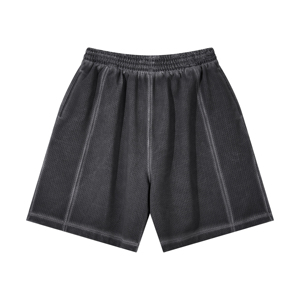 Men's Gray 100% Polyester Bermuda Shorts Solid Color Drawstring Waist Casual <b>Athletic</b> Shorts Pockets Breathable String - Product Image 6
