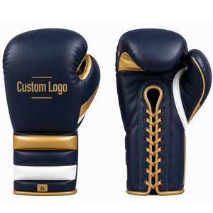 Nouveauté 2026 : Équipement de combat sur mesure, durable, produit tendance, gants de boxe à lacets bleu marine et doré - Product Image 1