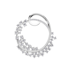 Aarinya - Colgante y Dijes de Lujo de Oro de 18K con Diamantes Cultivados en Laboratorio, Diseño de Círculo en Espiral con Corte Brillante - Product Image 2