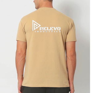 เสื้อยืดคอกลมแขนสั้นทรงปกติสำหรับผู้ชาย ยี่ห้อ Relevo ผ้าฝ้าย สีพื้น ระบายอากาศได้ดี สวมใส่สบาย พิมพ์ลายโลโก้ด้านหน้า - Product Image 5