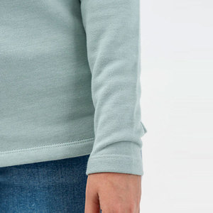 เสื้อไหมพรมผู้หญิงสำหรับฤดูหนาว แบบขายส่ง OEM ปักลายโลโก้ด้านหน้า ออกแบบเรียบง่าย ระบายอากาศได้ดี เป็นมิตรกับสิ่งแวดล้อม แขนยาว ทรงเข้ารูป - Product Image 4