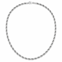 Collier chaîne en argent sterling 925 plaqué rhodium, 4 mm, 20 pouces, tendance