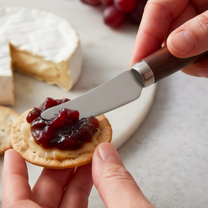 Juego de cuchillos para queso de acero inoxidable con mango de madera duradero, espátula y tenedor, 2 piezas para uso en la cocina - Product Image 5