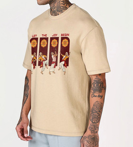 เสื้อยืดพิมพ์ลาย DTF สำหรับผู้ชาย ขายส่ง คุณภาพสูง ผ้าฝ้าย ใส่สบาย ระบายอากาศได้ดี เนื้อผ้านุ่ม รับผลิตแบบ OEM แบรนด์ส่วนตัว - Product Image 1