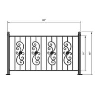 Rampe d'escalier moderne en fer forgé et acier au carbone robuste pour escaliers et balcons extérieurs avec revêtement anti-rouille par poudrage