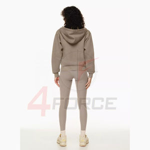 Sudadera con capucha y cremallera para mujer, 470 GSM, algodón French Terry, estilo casual, moda urbana, proveedor de ropa de marca privada OEM - Product Image 2