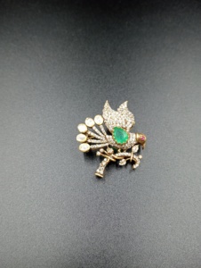 Bird-Shaped Silver Gold-Plated Brooch <b>Pins</b> Emerald Brilliant Cut Crystal Rhinestones Unisex Wedding Fashion Accessories for - Product Image 4