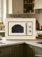 Table de cuisson rétro intégrée avec boutons mécaniques, four à micro-ondes vintage pour cuisine