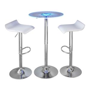 Juego de Barra Contemporáneo Spyra Ale de 3 Piezas, Ajustable, de Metal Cromado, con Acrílico Transparente, Iluminación LED, Tablero de PVC Blanco, Muebles de Barra - Product Image 2