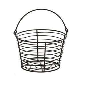Panier de rangement de style vintage rustique en métal noir thermolaqué, panier à œufs en fil métallique pour la collecte des œufs, vente en gros Inde - Product Image 4