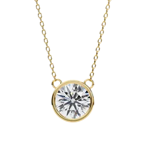 Pendentif en diamant de laboratoire de couleur E, taille brillant rond, certifié IGI, en or massif, pour mariage, fiançailles et anniversaire, unisexe - Product Image 1