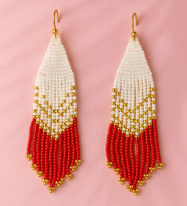 Pendientes de Borlas Multicolor con Diseño Circular en Colores Púrpura, Rosa, Beige, Rojo y Verde Azulado para Hacer Pendientes con Cuentas - Product Image 3